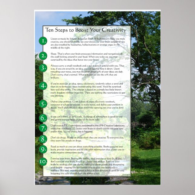 Affiches 10 étapes pour stimuler votre créativité (Devant)