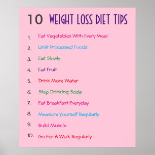 Affiches 10 Perte de poids Conseils d'alimentation