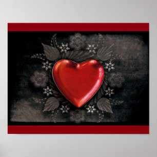 AFFICHES 1209 DARK RED BLACK HEART EMO LOVE TOUGH DARK