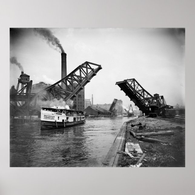 Affiches 12th Street bascule pont Chicago Illinois (Devant)