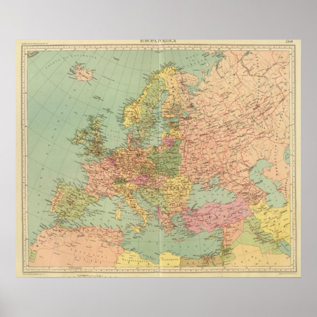 Affiches 1314 Europe politique (Devant)