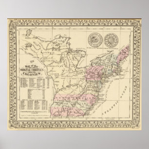 Affiches 13 colonies 1776