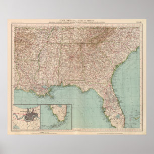 Affiches 14546 arche, Tenn, La, Mlle, Fla, aile du nez, GA,