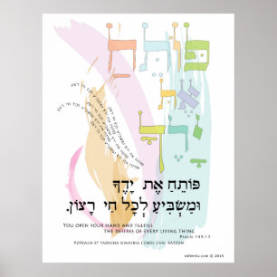 Affiches 145:15 de psaume "vous translittération ouvrez