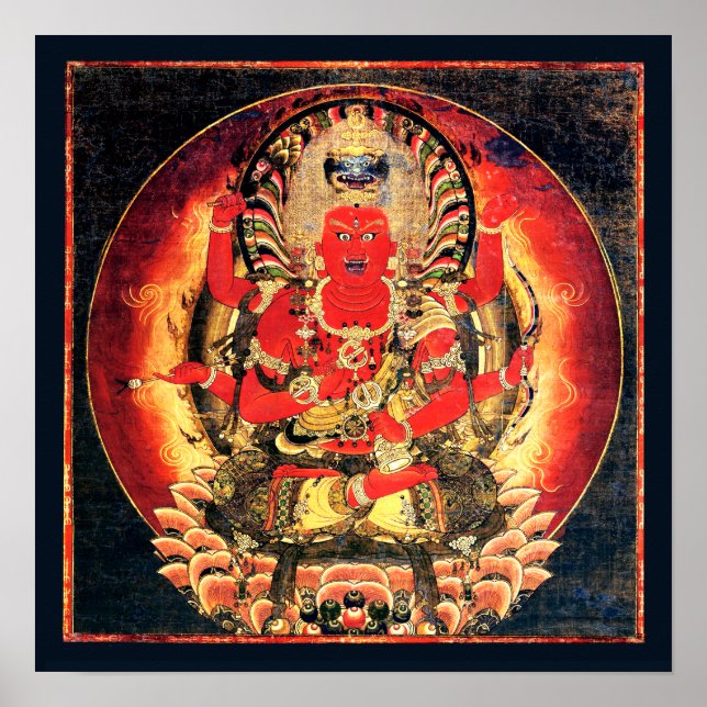 Affiches 14th century Buddhist Aizen Myoo Painting (Devant)