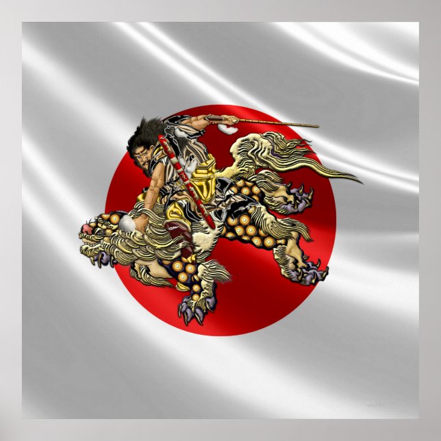 Affiches [150] Hokusai - Shoki Riding Shishi Lion (Devant)