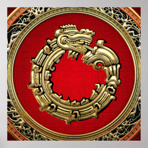 Affiches [150] Serpent Dieu Quetzalcoatl [Or]