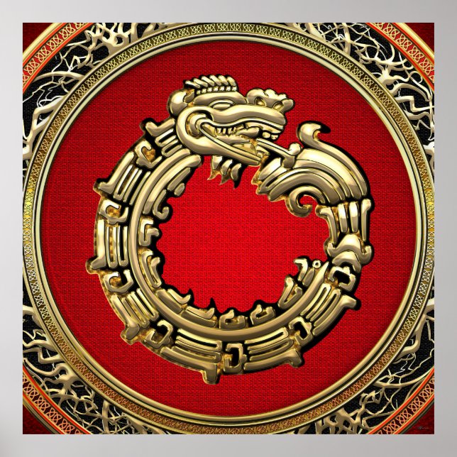 Affiches [150] Serpent Dieu Quetzalcoatl [Or] (Devant)