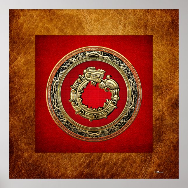 Affiches [150] Serpent Dieu Quetzalcoatl [Or] (Devant)
