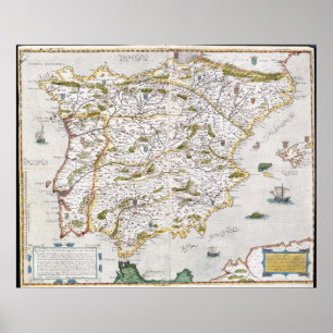 Affiches 16th Century Map of Iberia