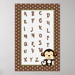 Affiches 16x24 Nursery Art ABC Chart Jungle Play