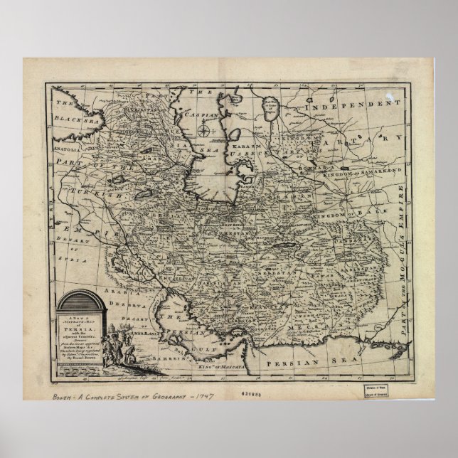 Affiches 1747 Nouvelle et exacte carte de Perse Emanuel Bow (Devant)