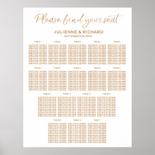 Affiches 17 Tables Mariage Plan de siège Rose Gold Signal
