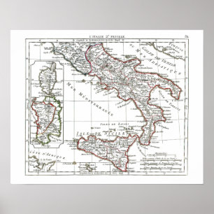 Affiches 1806 Map - L'Italie 2e Feuille