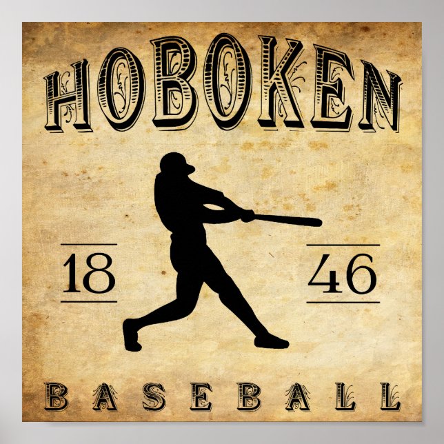 Affiches 1846 Hoboken New Jersey Baseball (Devant)