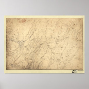 Affiches 1864 mouvements de troupe de carte de guerre