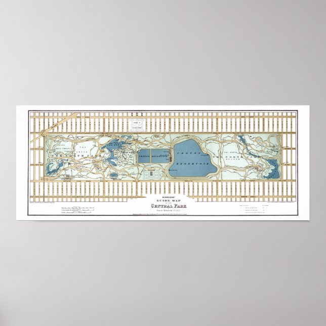 Affiches 1875 Carte de Central Park (Devant)