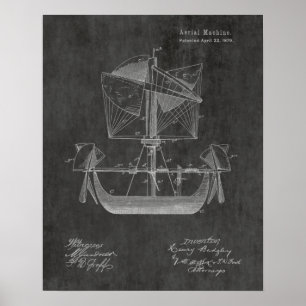Affiches 1879 Bateau d'avion Brevet d'art d'avion