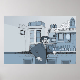 Affiches 1880's Bar scene - left