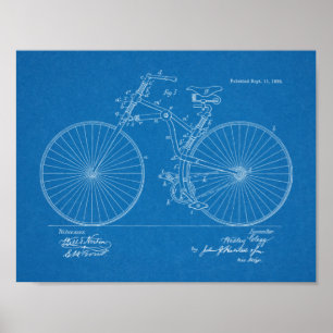 Affiches 1888 Conception de bicyclettes Vintages Art.