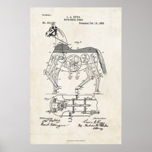 Affiches 1893 Brevet mécanique du cheval Imprimer