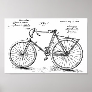 Affiches 1895 Conception de bicyclettes Vintages Art.