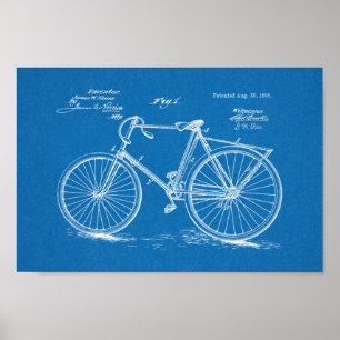 Affiches 1895 Conception de bicyclettes Vintages Art.