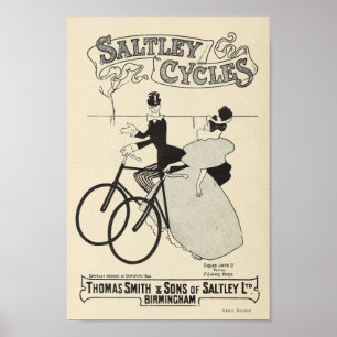 Affiches 1898 bicyclettes vintages Saltley font un cycle