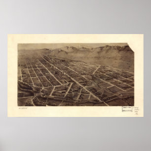 Affiches 1899 Fort Collins, carte panoramique de vue d'oeil