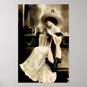 Affiches 1900 Parisian Woman Drinking Champagne