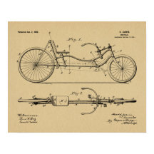 1902 Bicycle Recumbent Design Brevet Art Imprimer