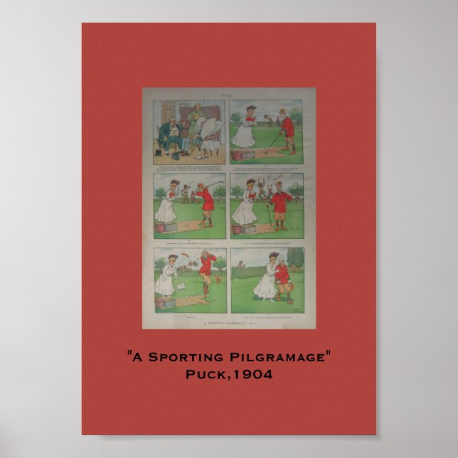 Affiches 1904 Puck Golf Cartoon A Sporting Pilgramage (Devant)