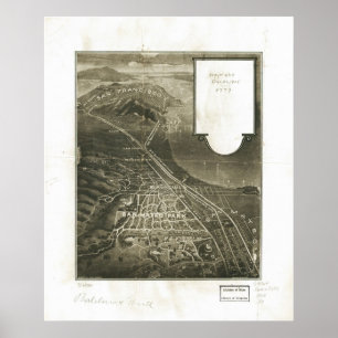 Affiches 1905 San Mateo, CA Oiseaux Vue panoramique Carte