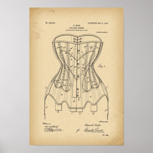 Affiches 1906 Brevet Corset (Devant)