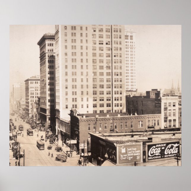 Affiches 1916 Skyline de Birmingham, photo Vintage AL (Devant)