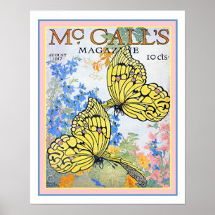 Affiches 1917 McCall's Butterfly Magazine Couverture 16x20
