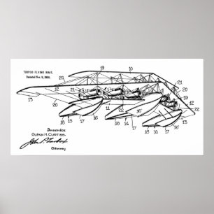Affiches 1920 Airplane Boat Patent Drawing Art Print
