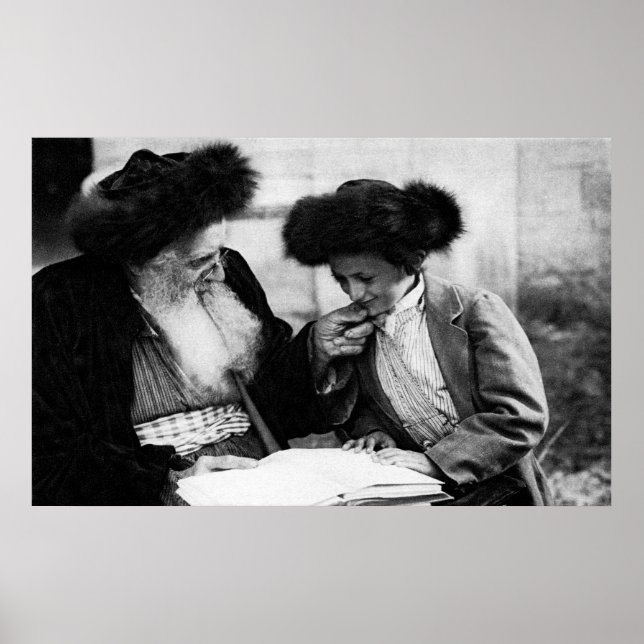 Affiches 1920 Étudier la Torah, noir et blanc (Devant)