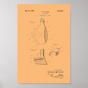 Affiches 1923 Vintage Golf Club Patent Art Imprimer