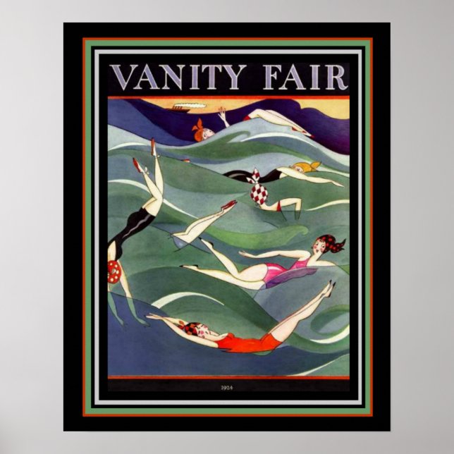 Affiches 1924 Vanity Fair Deco Couverture de maillot de bai (Devant)