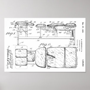 Affiches 1925 Vintage Chiropractic Table Patent Art Print