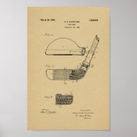 1925 Vintage Golf Club Patent Art Imprimer