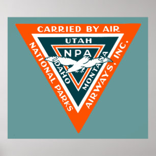 Affiches 1925 voies aériennes de parcs nationaux