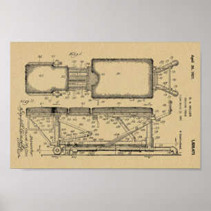 Affiches 1927 Vintage Chiropractic Table Patent Art Print
