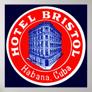 Affiches 1930 Hotel Bristol Cuba