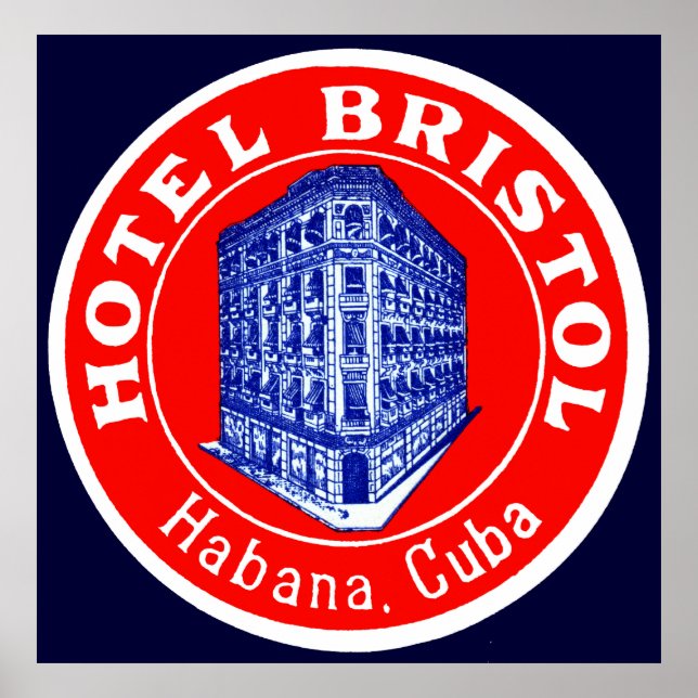 Affiches 1930 Hotel Bristol Cuba (Devant)