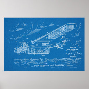 Affiches 1930 Sécurité Avion Brevet d'art Imprimer