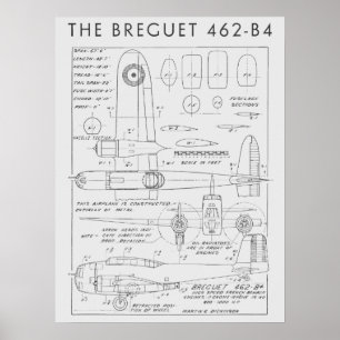 Affiches 1938 Avion Breguet 462-B4 Art Imprimer