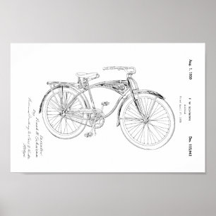 Affiches 1942 copies vintages d'art de brevet de bicyclette