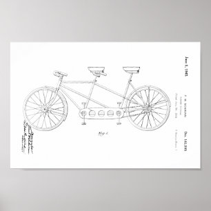 Affiches 1945 Vintage Schwinn Bicycle Patent Art Imprimer